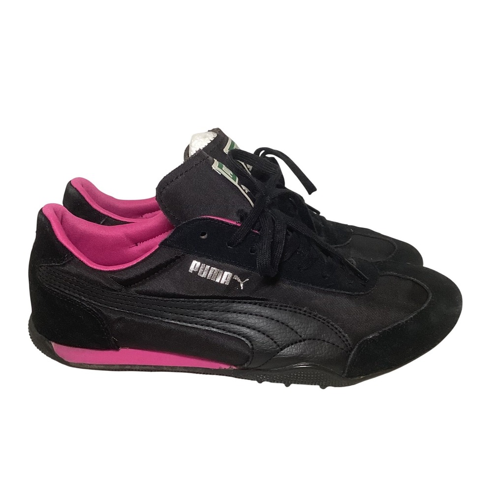 Puma 76 Runner Black Pink Women 11 Low Top Sneakers 352625-06